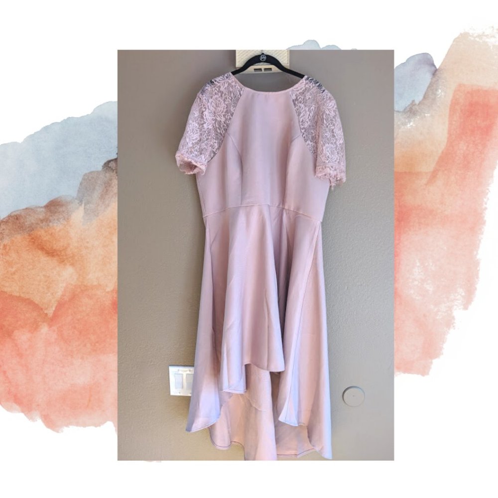 Chi Chi London Plus High Low Midi Lace Dress